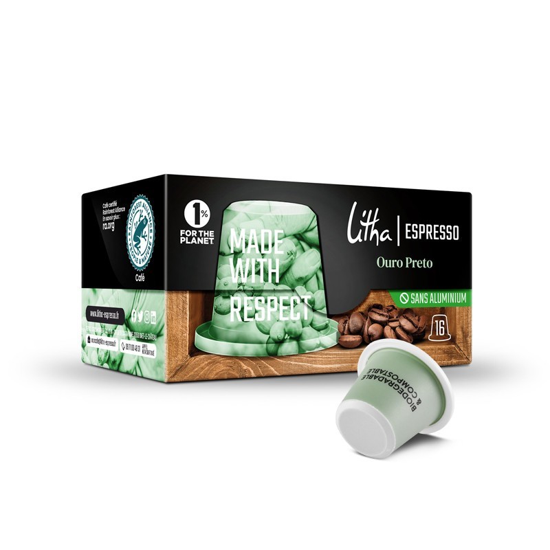 Boîte de 16 capsules Litha Espresso Ouro Preto