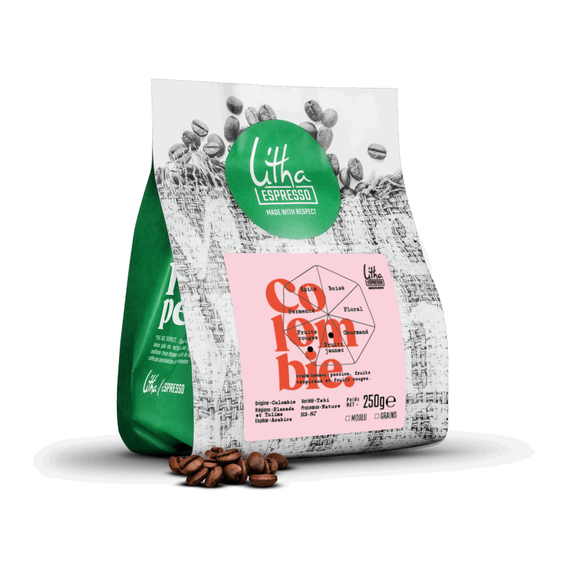 Paquet de café Litha Espresso Colombie Tabi